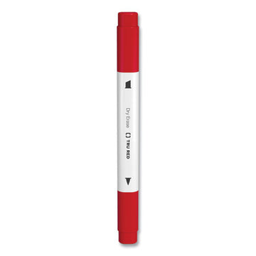 TRU RED™ Dry Erase Marker, Tank-style Twin-tip, Fine-medium Bullet-chisel Tips, Red, 4-pack freeshipping - TVN Wholesale
